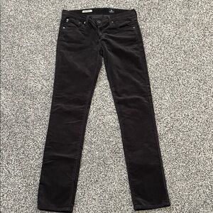 AG Adriano Goldschmidt The Stevie slim straight dark gray cords. Women’s 27R